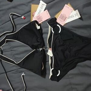 Juicy Couture NWT Petite Blk White Bikini Spring 2009